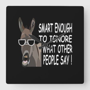 Reloj Cuadrado Burro Inteligente Genial