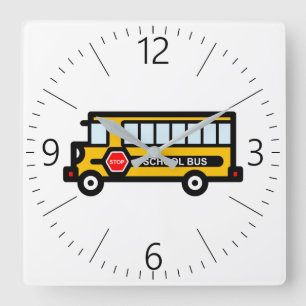 Reloj Cuadrado Bus escolar