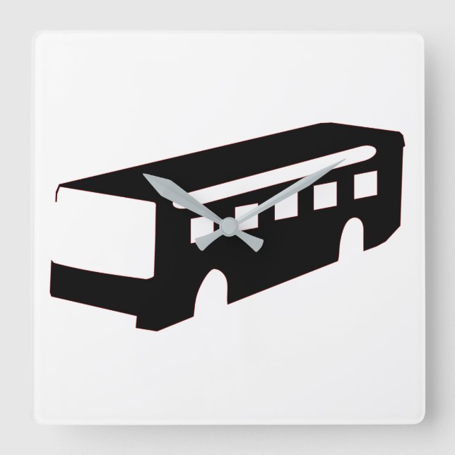 Reloj Cuadrado Bus Silhouette (Anverso)