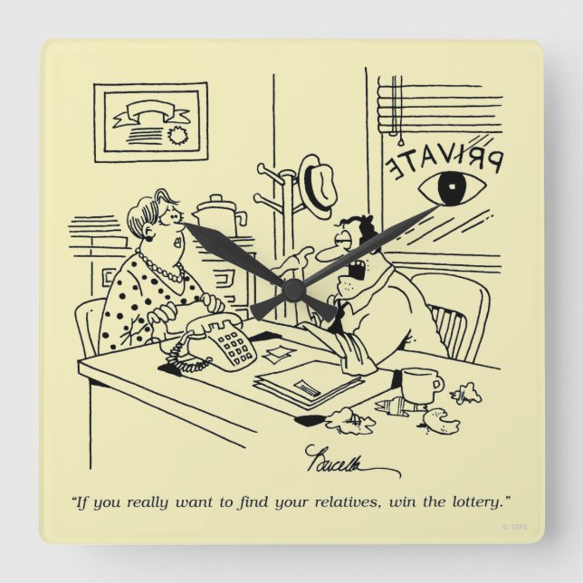 Reloj Cuadrado Búsqueda de parientes (Anverso)