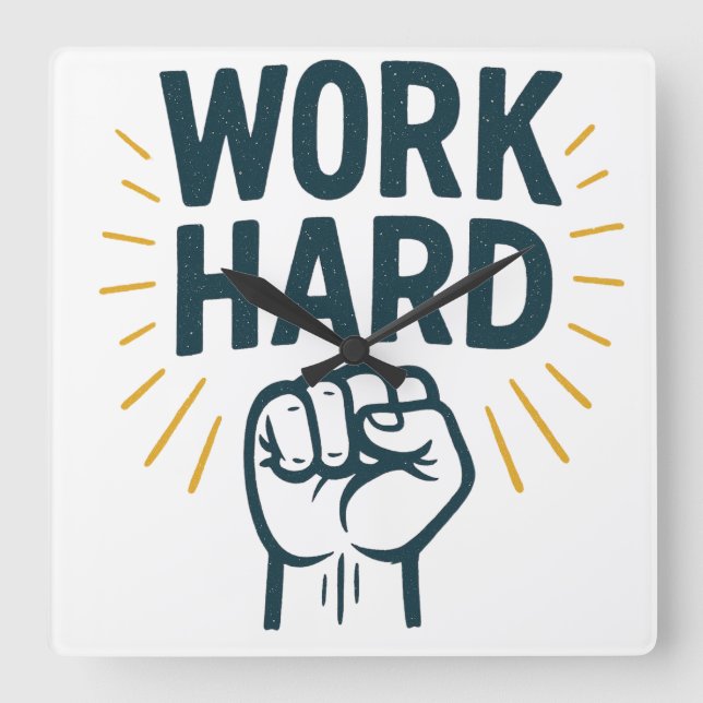 Reloj Cuadrado Búsqueda implacable de la grandeza (Anverso)