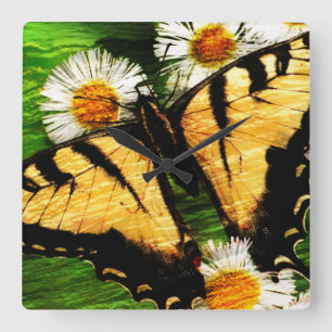 Reloj Cuadrado Butterfly Art 23 Wall Clocks & Numeral Option