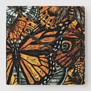 Reloj Cuadrado Butterfly Art 30 Wall Clocks & Numeral Options