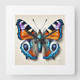 Reloj Cuadrado Butterfly in Watercolor and Ink 130624IREF121 - Wa