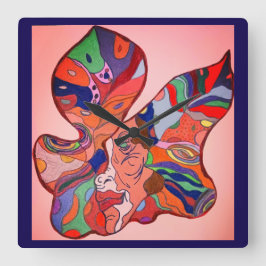 Reloj Cuadrado Butterfly Leaf Portrait Clock