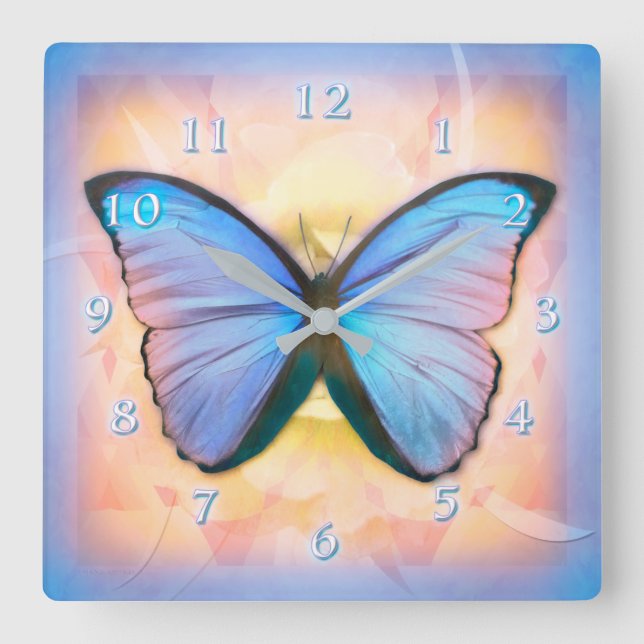 RELOJ CUADRADO BUTTERFLY METAMORPHOSIS (Anverso)
