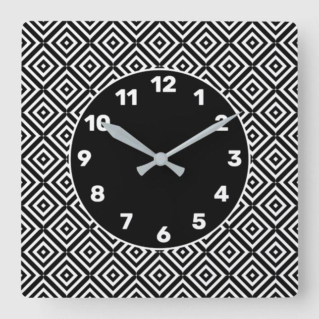 Reloj Cuadrado BW Echo Diamond Square Wall Clock (Anverso)