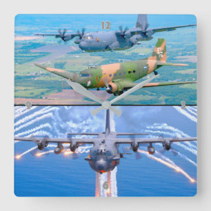 RELOJ CUADRADO C-130 HERCULES GUNSHIP