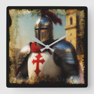 Reloj Cuadrado Caballero templario medieval