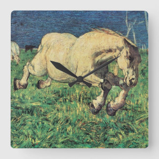 Reloj Cuadrado Caballo al galope de Giovanni Segantini, Arte Anti