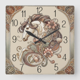 Reloj Cuadrado Caballo Art Deco