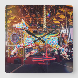 Reloj Cuadrado Caballo de carrusel