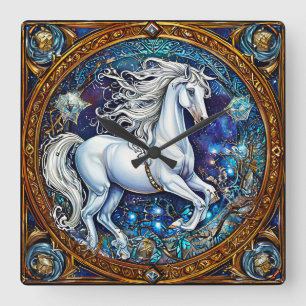 Reloj Cuadrado Caballo de Cuento de Hadas