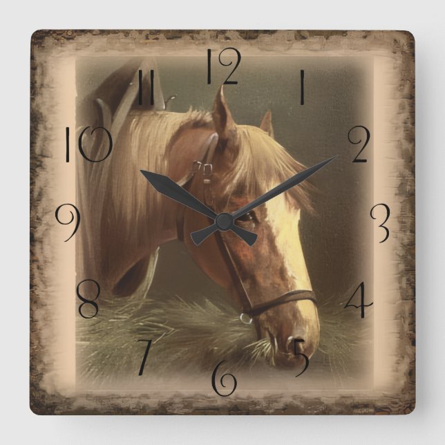 Reloj Cuadrado Caballo de Trabajo (Anverso)