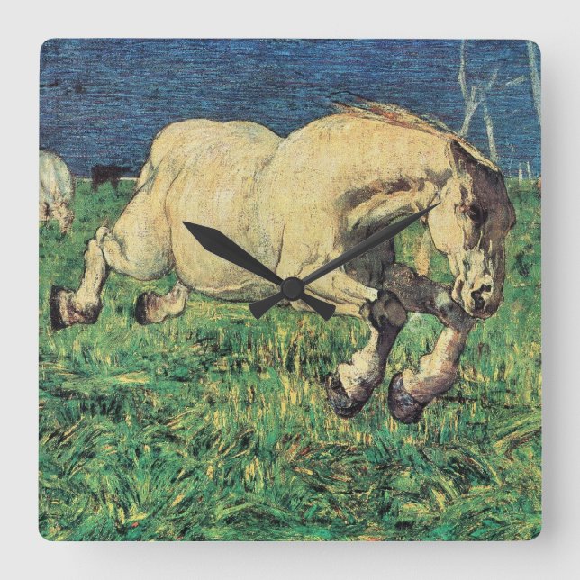 Reloj Cuadrado Caballo galopante de Giovanni Segantini, Arte Vint (Anverso)