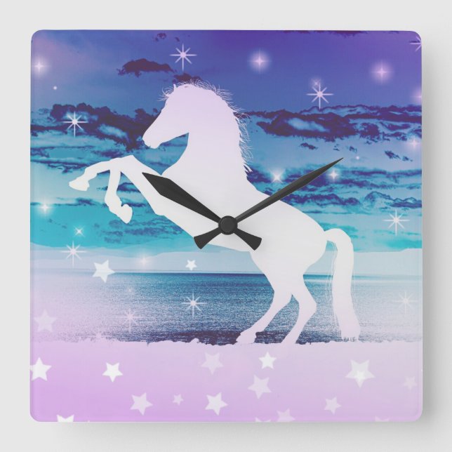 Reloj Cuadrado Caballo místico (Anverso)