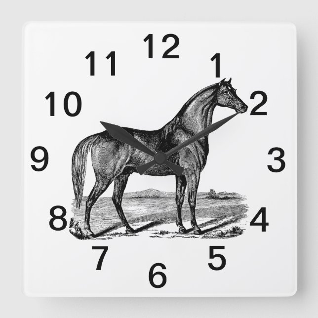Reloj Cuadrado Caballo Vintage (Anverso)