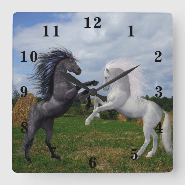 Reloj Cuadrado Caballos (Anverso)