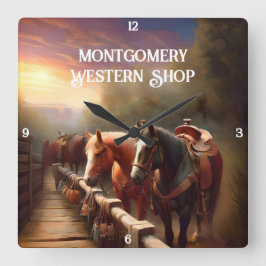 Reloj Cuadrado Caballos golpeados por el tren