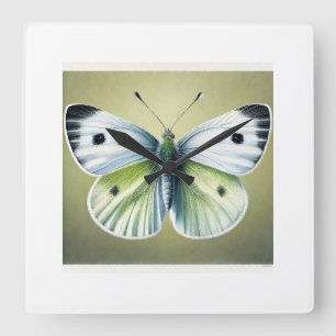 Reloj Cuadrado Cabbage White Butterfly 051124IREF209 - Watercolor