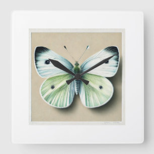 Reloj Cuadrado Cabbage white butterfly 120924IREF250 - Watercolor