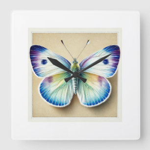 Reloj Cuadrado Cabbage White Butterfly 180724IREF258 - Watercolor