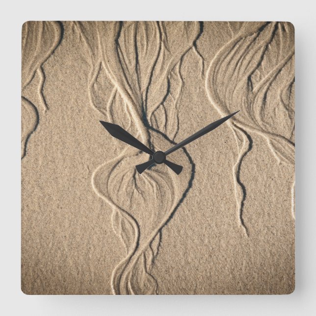 Reloj Cuadrado Cabello de sirena en la playa (Anverso)