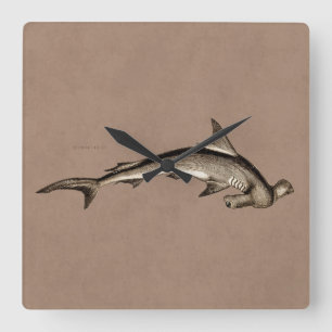 Reloj Cuadrado Cabeza de martillo del tiburón de Hammerhead de