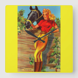 Reloj Cuadrado Cabeza y caballo de los años 40