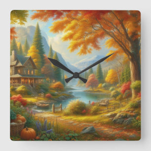 Reloj Cuadrado Cabina Acogedora En El Bosque