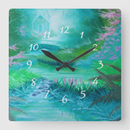 Reloj Cuadrado Cabina en los bosques