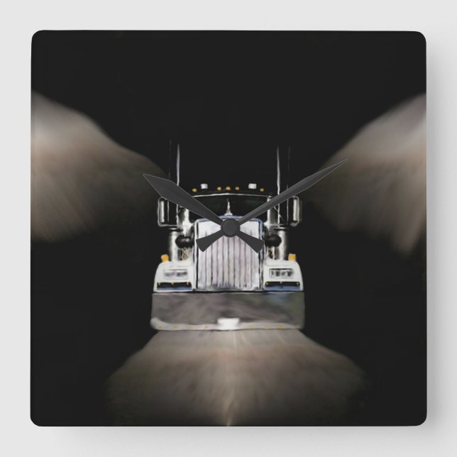 Reloj Cuadrado Cables felices en la pared del suelo (Anverso)