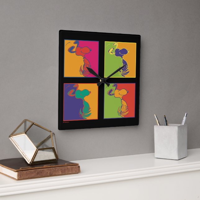 Reloj Cuadrado Cacahuetes | Noopia de arte pop moderno (Oficina)