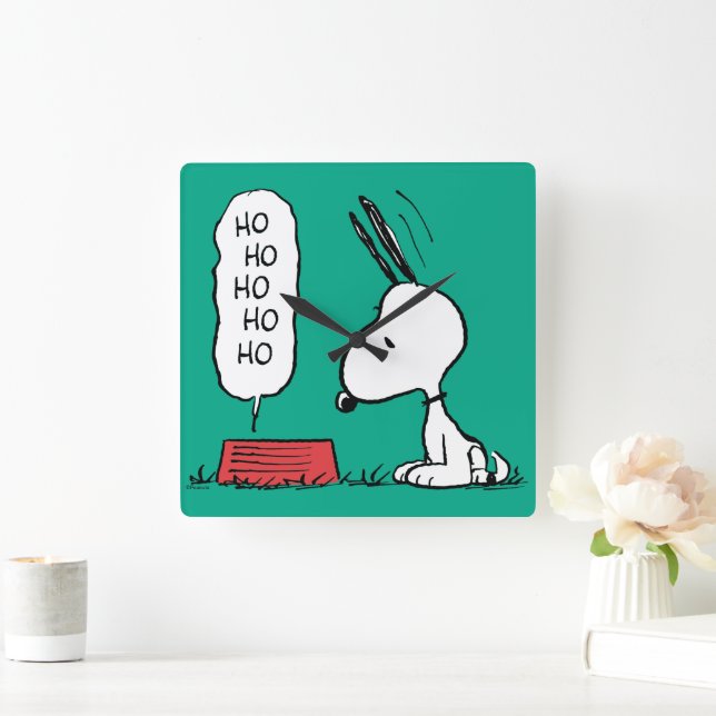 Reloj Cuadrado Cacahuetes | Snoopy Ho Ho Ho Ho Ho Food Dish (Hogar)