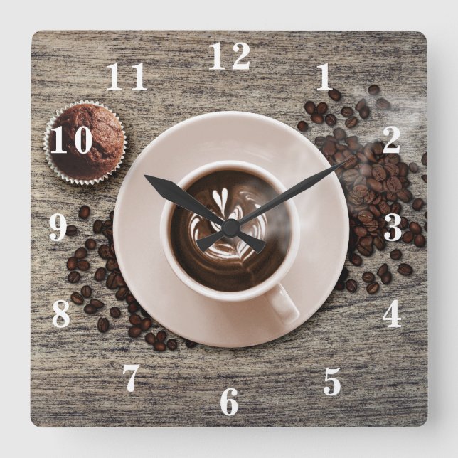 Reloj Cuadrado Cacao (Anverso)