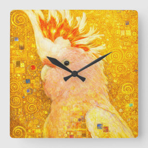 Reloj Cuadrado Cacatúa de Gustav Klimt Major Mitchell