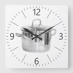Reloj Cuadrado Cacerola de acero inoxidable