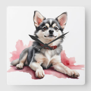 RELOJ CUADRADO CACHORRO DE PERRO KLEE KAI PEQUEÑO ADORABLE