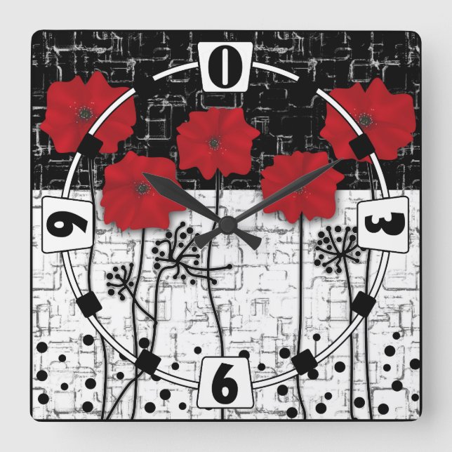 Reloj Cuadrado Cachorros rojos (Anverso)