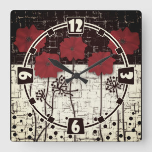 Reloj Cuadrado Cachorros rojos
