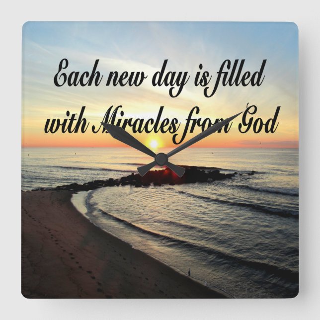 RELOJ CUADRADO CADA DÍA SON MILAGROS DE DIOS (Anverso)