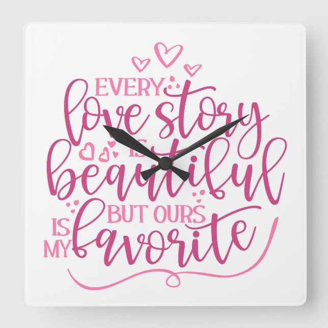 Reloj Cuadrado Cada historia de amor (Anverso)