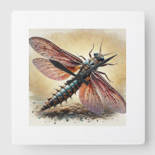 Reloj Cuadrado Caddisfly Dorsal View 310824IREF232 - Watercolor