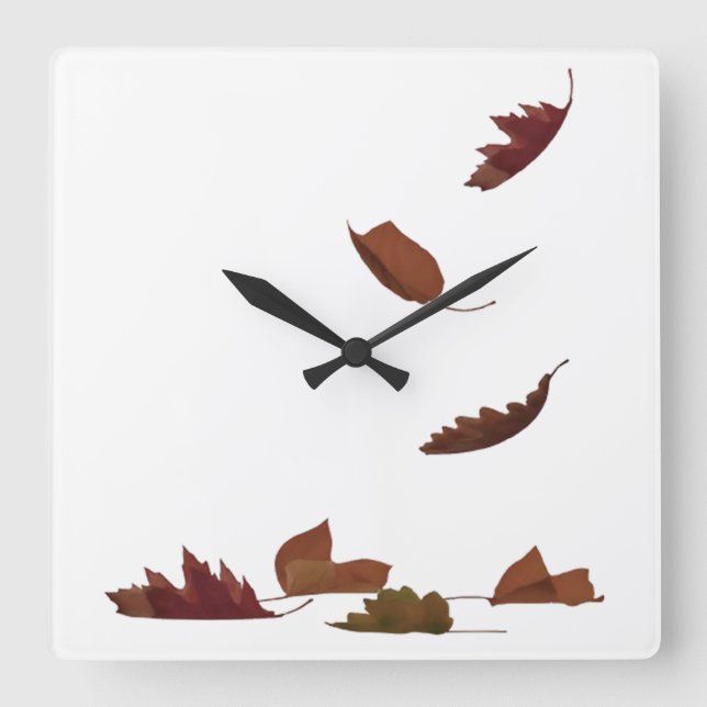 Reloj Cuadrado Caer en hojas (Anverso)