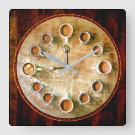 Reloj Cuadrado Café café café tiempo
