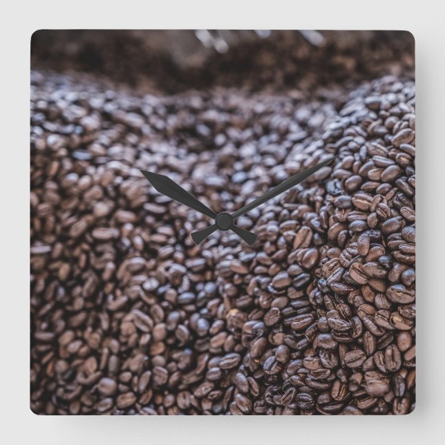 Reloj Cuadrado Café frijol (Anverso)
