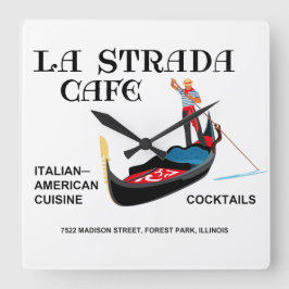 Reloj Cuadrado Café La Strada, Forest Park, IL