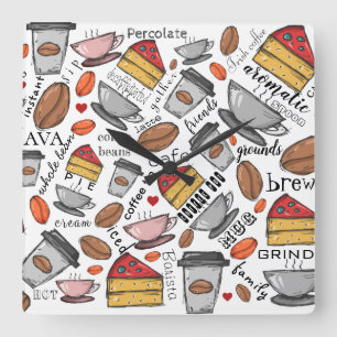 Reloj Cuadrado Café Lover Coffee Shop o Café Clock