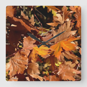 Reloj Cuadrado Caída Artística Sale Del Sol Otoño