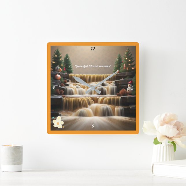 Reloj Cuadrado "Caídas en cascada de alegría" (Hogar)